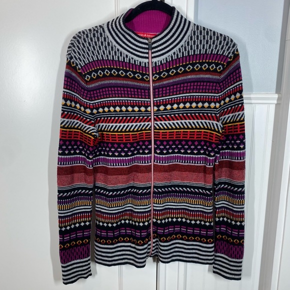 Krimson Klover Sweaters - KRIMSON KLOVER Merino Wool Full Zip Cardigan Sweater Womens Size medium colorful